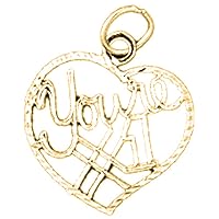 18K Yellow Gold You're #1 Pendant, Made in USA