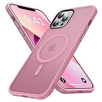 Strong Magnetic for iPhone 12 Pro Max Case [Compatible with Magsafe][Military Grade Drop Protection] Protective Shockproof Translucent Matte Slim Phone Case for iPhone 12 Pro Max, Pink