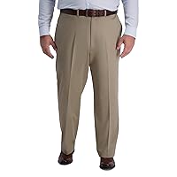 Haggar Men's Iron Free Premium Khaki Classic Fit Flat Front Expandable Waist Casual Pant (Regular and Big & Tall Sizes)