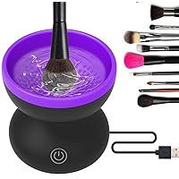 Makeup Brush Cleaner Machine - Portable Automatic USB Cosmetic Brushes Cleaner Tool for All Size Beauty Makeup Brush Set, Liquid Foundation,Eyeshadow,Valentines Day Gifts for Women (Purple)