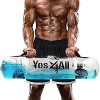 Yes4All Large Aqua Bags for Workout 45-80lbs - Ultimate Core Water Weights Aqua Bag - Portable Stability Fitness - Perfect Agility, Durability for Indoors and Outdoors - Clear & Dark Blue
