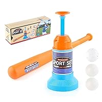 Kids Tea Ball Set - Kids Baseball Teeth Ball Batting Teeth Pitching Machine - Toy Game T-Ball Set for Toddlers Great Gift Outdoor Sports Toy Games for Kids Ages 3 Years Old Boys & Girls