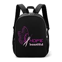Breast Cancer Awareness Butterfly Unisex Laptop Backpack Lightweight Shoulder Bag Travel Daypack