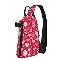 Valentine Day Print Crossbody Backpack Casual Adjustable Bag Multifunctional Sling Backpack
