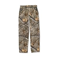 Carhartt Boys' Washed Dungaree Pants (Lined and Unlined), Realtree Xtra, 16