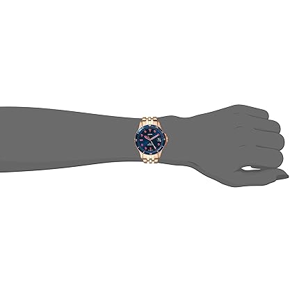 Fossil Women's FB-01 Quartz Stainless Three-Hand Watch, Color: Rose Gold, Blue Dial (Model: ES4767)