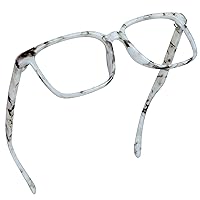 LifeArt Blue Light Blocking Glasses, Anti Eyestrain, Computer Reading Glasses, Gaming Glasses, TV Glasses for Women Men, Anti Glare (Marble, No Magnification)