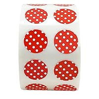 Red with White Polka Dot Color Coding Labels for Organizing Inventory 0.50 Inch Round Circle Dots 1,000 Total Adhesive Stickers On A Roll