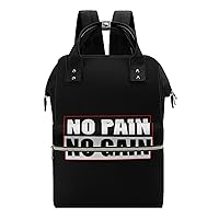 No Pain No Gain Large Capacity Shoulder Bag Waterproof Mommy Tote Bags Travel Diaper Backpack for Women