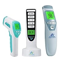 Amplim 3-Pack Hospital & Medical Grade Non Contact Digital Infrared Forehead Thermometer for Babies, Kids, and Adults. FSA HSA Eligible