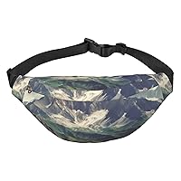 Mountains Scenery Print Fanny Packs for Women Men Crossbody Waist Bag Waterproof Belt Bag with Adjustable Strap
