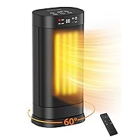 1500W Space Heater, Portable Electric Heater Heat Up 200 Square Feet for Indoor Use Office Garage, Rapid PTC Ceramic Heating with Remote, Digital Thermostat, 24H Timer, Multiple Safety Protection