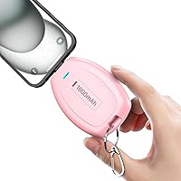 USB C Keychain Portable Charger Power Bank Compatible with iPhone 15/15 Plus/15 Pro/15 Pro Max, 1600mAh Mini Type-C Power Emergency Pod Ultra-Compact External Battery Pack -Pink