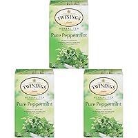 Twinings Pure Peppermint Herbal Tea Bags, 20 Count (Pack of 3)