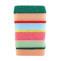 5 Pcs Kitchen Cleaning Sponges, Colorful Dual-Sided Washing Sponges for Dishes, Multi-Purpose Household Elastic Cleaning Scrub Sponges for Kitchen Pots, Pans, Dishes