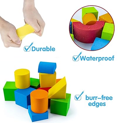 UNIH Building Blocks for Toddlers 1-3,Foam Blocks Toys for 1 2 3 4 Year Old,Soft Blocks for Gift Boys and Girls (94pcs)