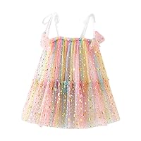 Toddler Girls Sleeveless Star Moon Paillette Princess Dress Dance Party Dresses Clothes Pageant Dress
