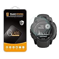 Supershieldz (3 Pack) Designed for Garmin Instinct 2X Solar Tempered Glass Screen Protector, Anti Scratch, Bubble Free