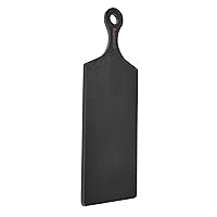 | Extra Long Acacia Wood Cutting Board with Round Handle - Versatile Charcuterie and Cheese Board - Durable Wooden Chopping Board - Elegant Black Design for Modern Kitchens - 23.6''L x 8''W