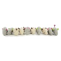 SmartyKat (10 Count) Skitter Critters Value Pack Catnip Cat Toys - Gray/Cream, 10 Count