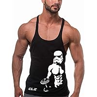 Men's Gym Stringer Tank Tops Y-Back Workout Muscle Tee Sleeveless Fitness Bodybuilding T Shirts