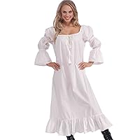 Forum Novelties Women's Medieval Chemise Costume Accessory, White, One Size (Best Fit 14/16)