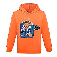 Youth Kylian Mbappe Casual Active Tops Comfy Loose Fit Hooded Sweatshirts Pullover Classic Hoodies for Fall Winter