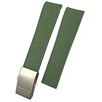 for Longines HydroConquest L3 Conquest Watch Band Bracelets Waterproof Strap Rubber Silicone 21mm 22mm Watchband (Color : Green-1, Size : 21mm)