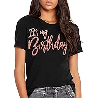 RhinestoneSash Womens It's My Birthday T-Shirt - Birthday Squad & Party Crew Birthday Queen Shirts