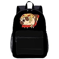 Pug Puppy Burrito Pizza Laptop Backpack for Men Women 17 Inch Travel Daypack Lightweight Shoulder Bag