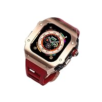 For Apple Watch Ultra 49MM Titanium Alloy RM Mod Case With Fluorine rubber band Modification Kit Set Bracelets and Metal Bezel For iWatch Ultra