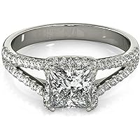 Moissanite Star Moissanite Ring Princess 1.50 CT, Moissanite Engagement Ring/Moissanite Wedding Ring/Moissanite Bridal Ring Set, Sterling Silver Ring, Perfact Gift, Jewelry
