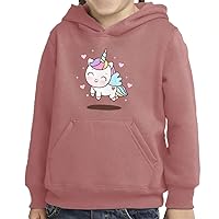Kawaii Unicorn Toddler Pullover Hoodie - Unicorn Themed Items - Gift for Unicorn Lover - Mauve, 4T