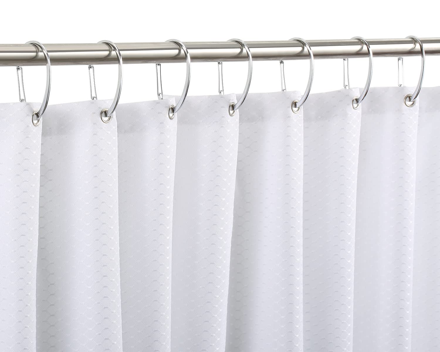 Silver Shower Curtain Rings, Rustproof Shower Curtain Hooks for Bathroom, ZESLMG Chrome Decorative Shower Hooks Rings for Shower Curtain Rod Hangers, Set of 12