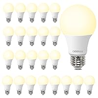 24 Pack LED Light Bulbs Soft White 2700K, 60 Watt Equivalent LED Bulbs, A19 Standard Bulbs, 800 LM, 15000 Hours, E26 Base, Non-Dimmable, 8.5W White LED Bulbs for Bedroom Living Room