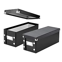 Snap-N-Store CD Storage Box - 2 Pack - Durable 5.1 x 5.1 x 13.2 Inch Disc Holders with Lids to Store up to 165 Discs - Black