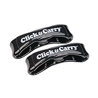 Click & Carry Grocery Bag Carrier, 2 Pack, Black - As seen on Shark Tank, Soft Cushion Grip, Hands Free Grocery Bag Carrier, Plastic Bag Holder, Haul Sports Gear, Click and Carry with Ease