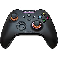 DAREU H105 Wireless PC Controller,Gaming Controller Compatible with Windows/MacOS/Android/iOS/Smart TV/Steam,Dual Vibration PC Game Controller with Turbo, LED Backlight