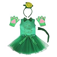 Petitebella I'm Little Turtle Shirt Headband Green Tutu 6pc Girl Costume 1-8y