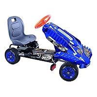 Hauck: Nerf Striker, Go Kart, Ride on, Colors Blue and Orange, Easy to Use Handbrake for Optimal Control, Adjustable Bucket Seat, For Ages 4 and up