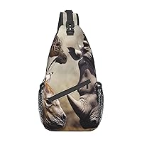 Animals Print Sling Bag Shoulder Sling Backpack Travel Hiking Chest Bag For Men Women