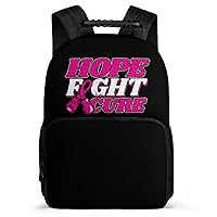 Breast Cancer Awareness Hope Fight Cure Laptop Backpack Lightweight 16 Inch Travel Backpack Shoulder Bag Daypack for Men Women