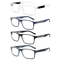 DONGDI Blue Light Blocking Reading Glasses 4 Pack Computer Readers for Women Men,Anti Glare UV Ray Filter Eyeglasses +2.00
