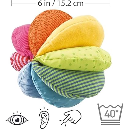 HABA Rainbow Fabric Ball - Machine Washable with 8 Different Sensory Affects