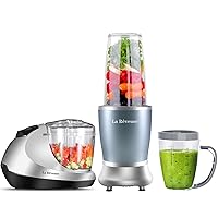 250W Smoothie Blender (Pearl Blue) + La Reveuse Small Food Chopper (Silver)