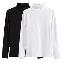 Women Basic Cotton Slim Fit Long Sleeve Soft Turtleneck T Shirt Tops