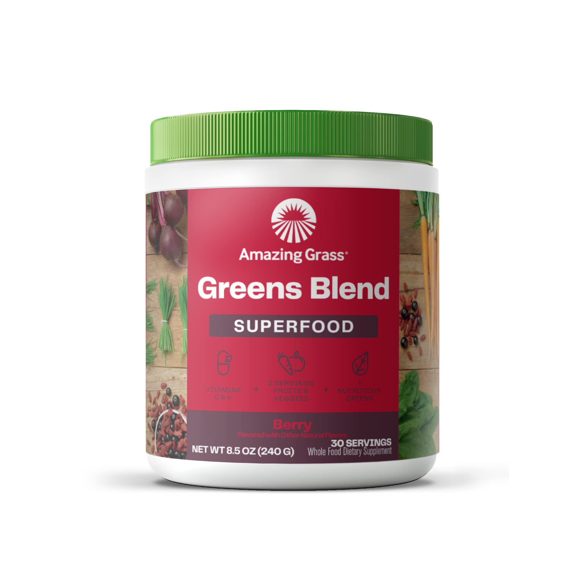 Amazing Grass Greens Blend Superfood: Super Greens Powder Smoothie Mix with Organic Spirulina & Greens Blend Superfood: Super Greens Powder Smoothie Mix for Boost Energy