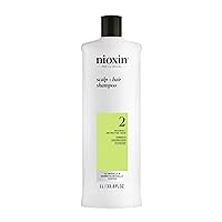 Nioxin Scalp + Hair Thickening System 2 Shampoo, For Natural Hair with Progressed Thinning, 33.8 fl oz (Packaging May Vary)