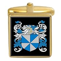Brixen England Family Crest Surname Coat Of Arms Gold Cufflinks Engraved Box