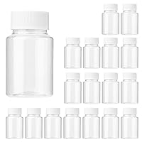 30Pcs Clear Pill Bottle Plastic Medicine Bottle Empty Reagent Bottle Chemical Containers with Caps for Liquid Solid Powder Medicine 30ML